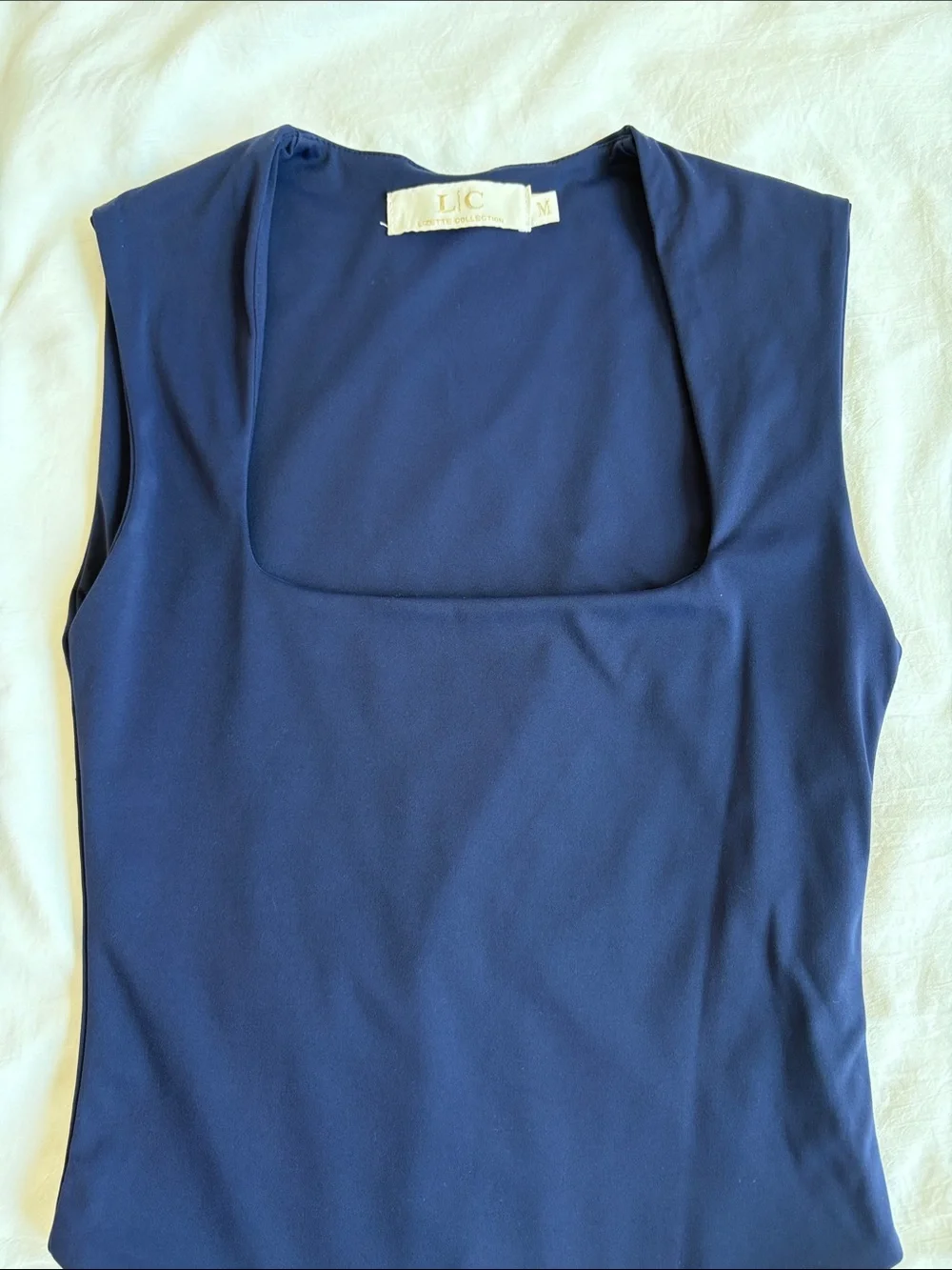 L|C Lizette Collection Medium Navy Square Neck Bodysuit - Picture 6 of 8